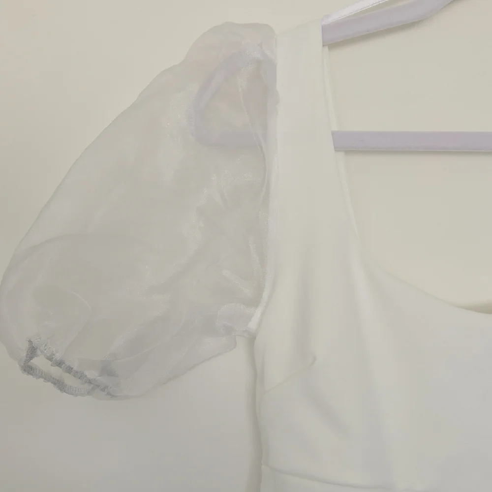 Lulu's White Puff Sleeve Dress - Picture 5 of 7